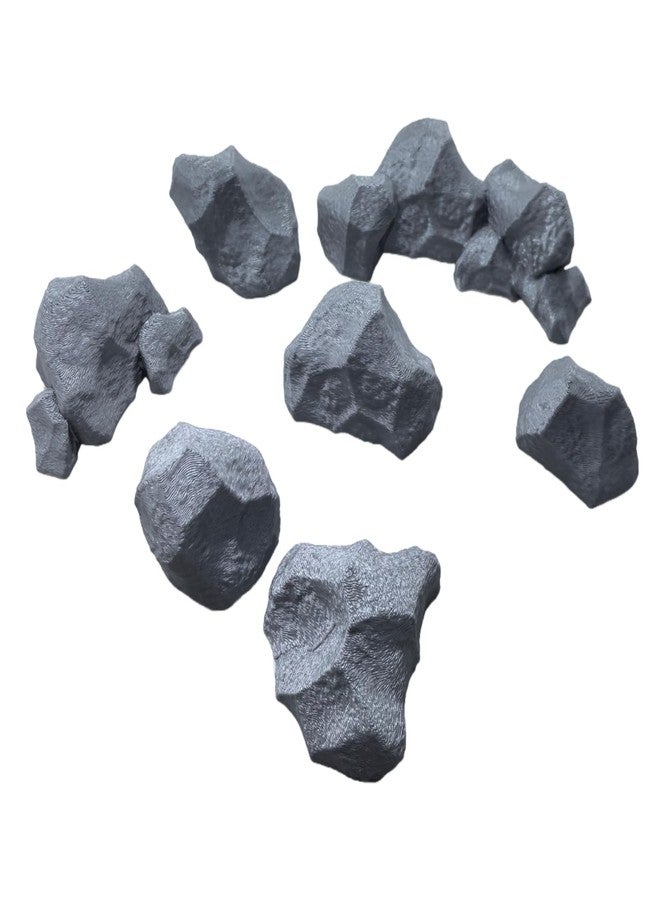 XJPONGC 7PCS Stone Boulder Bundle,Rock Terrain 40K DND Terrain Scenery for Tabletop 28mm Miniatures Wargame 3D Printed Paintable Grey - Image 4